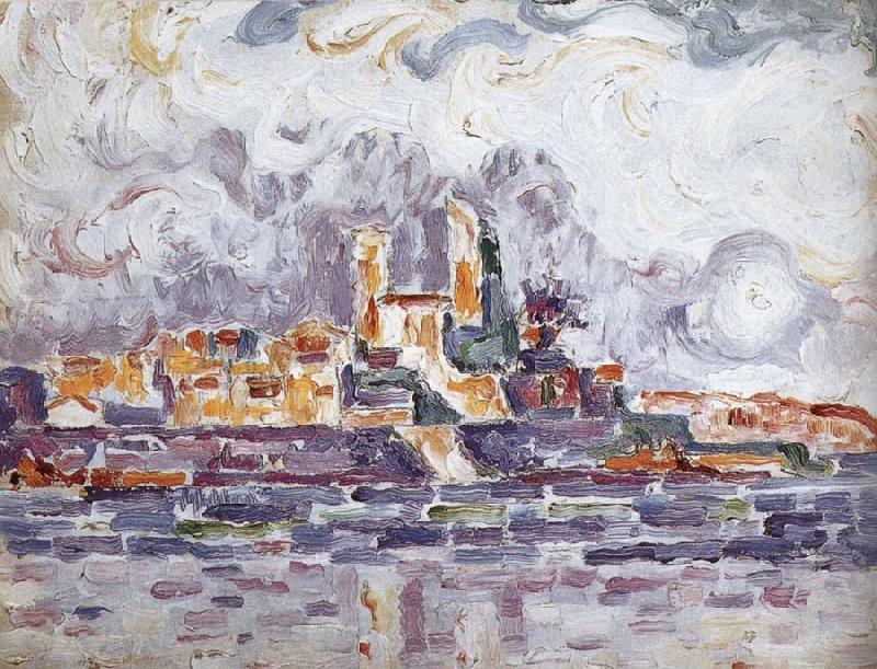 Paul Signac Study of red sunset France oil painting art